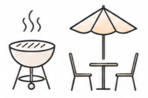 BBQ and party areas
